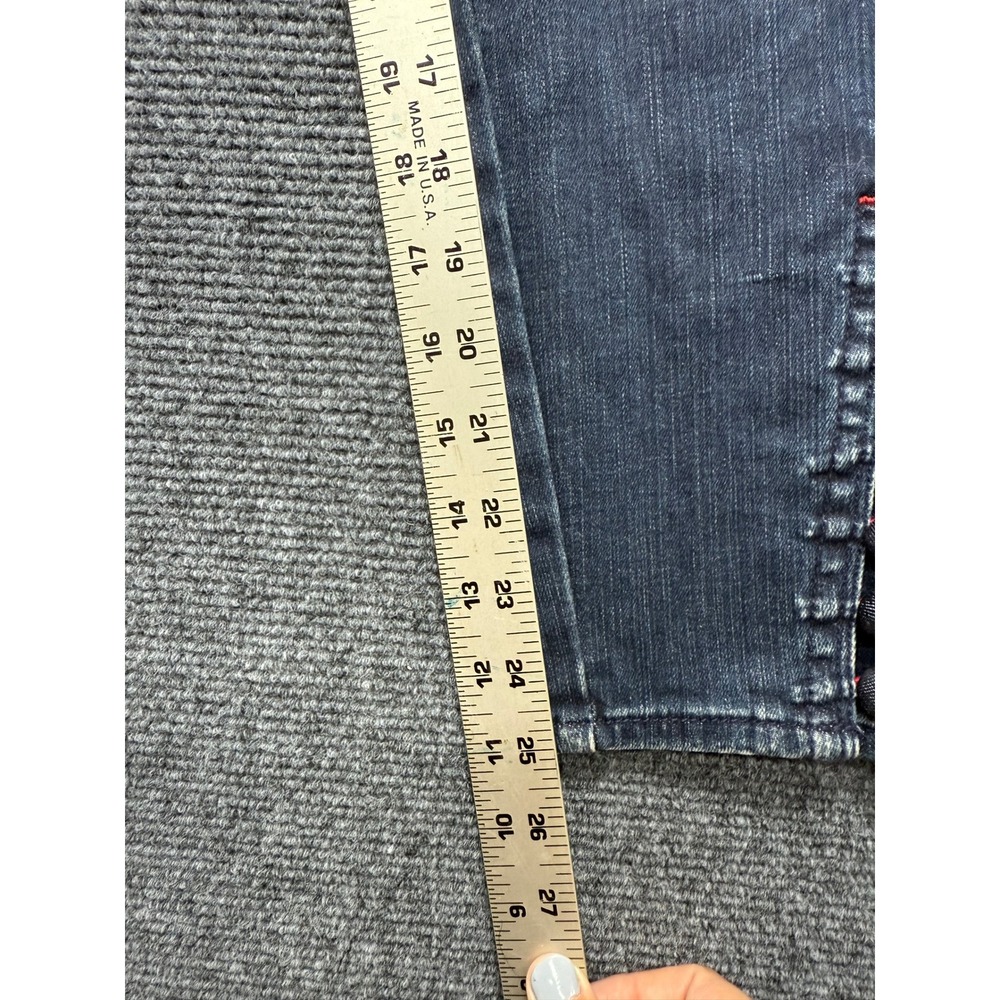 White House Black Market The Skinny Ankle Jeans Women 8P Blue Button Hem - Picture 9 of 12